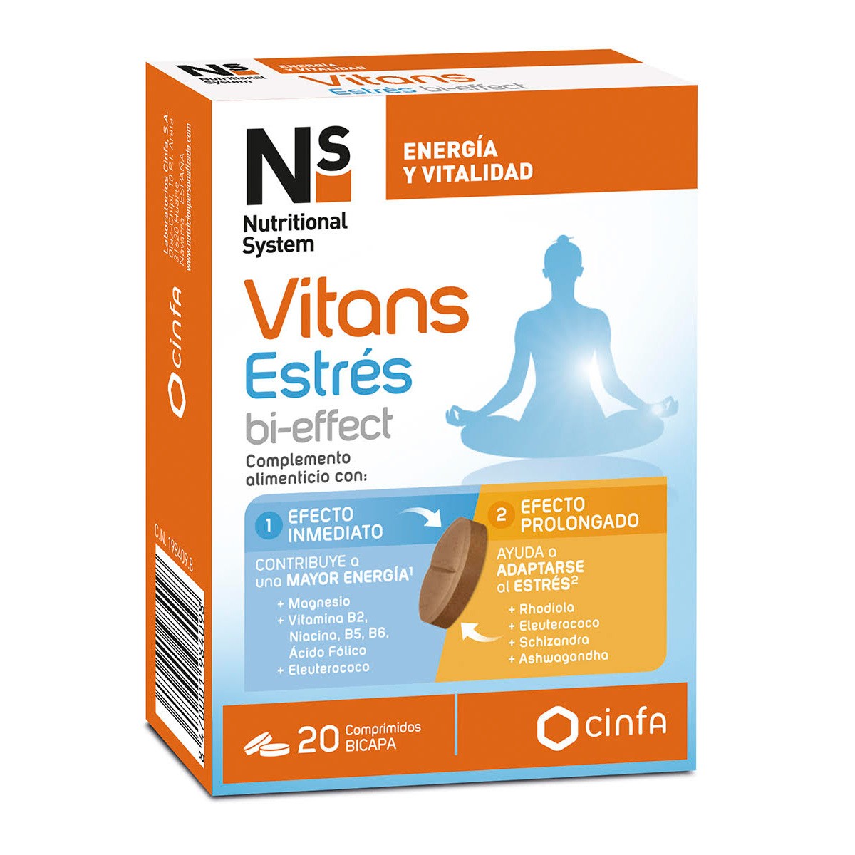 Imagen de N+S Vitans estres bi-effect 20 comprimidos
